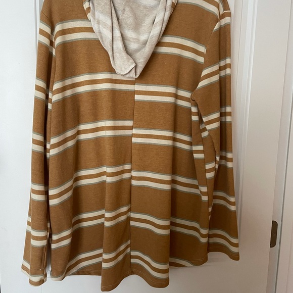 Sew in Love XL Mustard Striped Tunic Hoodie - Picture 4 of 5